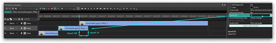vsdc video editor slow motion