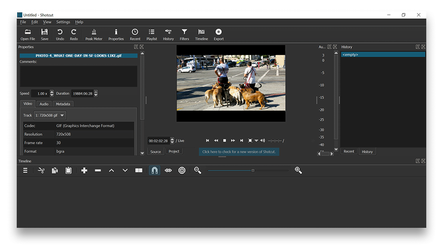 shotcut video editor transitions