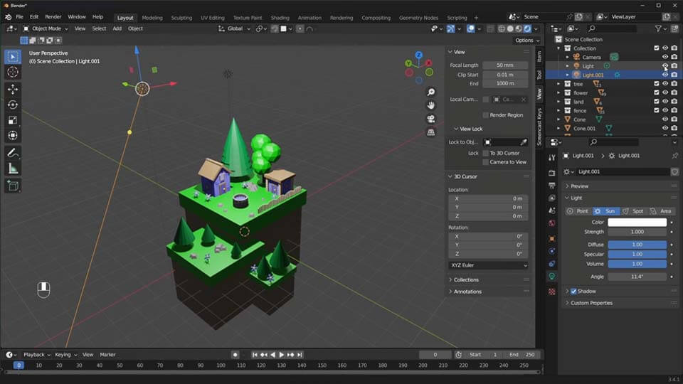 Blender: A free, open-source 3D graphics software for animated films, visual effects, art, 3D models, motion graphics, VR, and more.