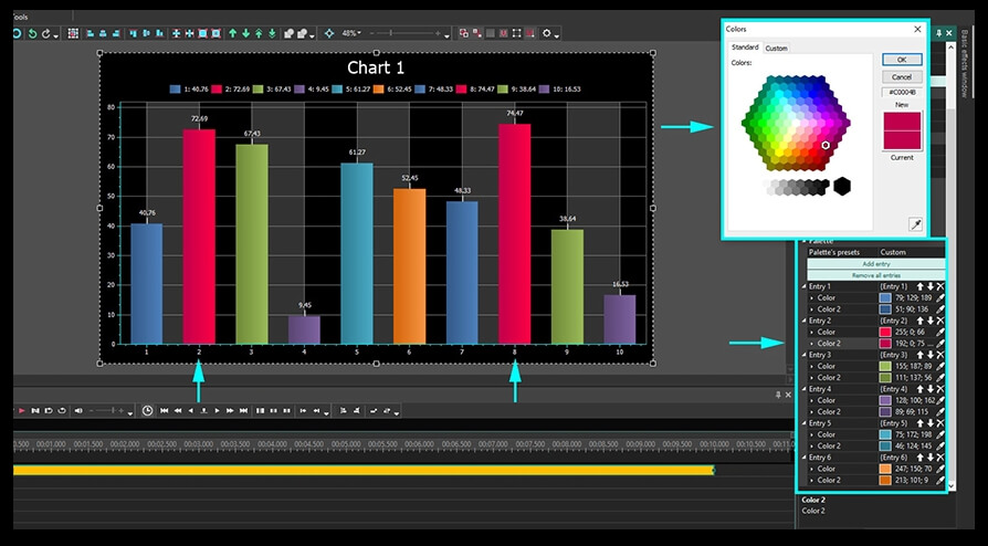 Setting up chart bar colors using gradient