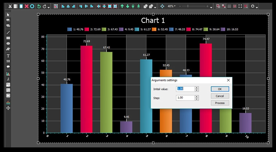 Setting values for animated chart dynamics