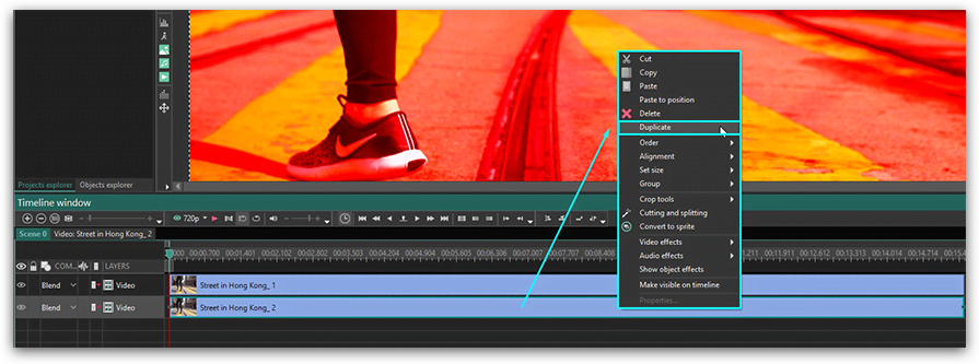 how to merge layers in vsdc video editor
