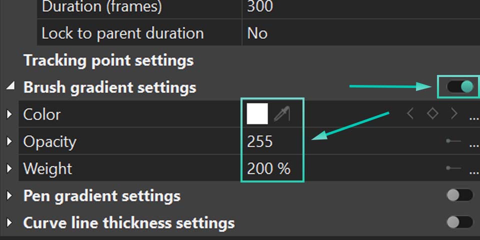 Configurando o pincel para efeitos de luz