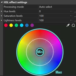 Areas of maximum and minimum contrast