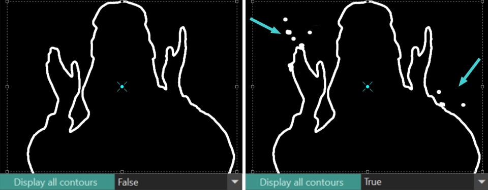 Enabling drawing of contours for all areas found.