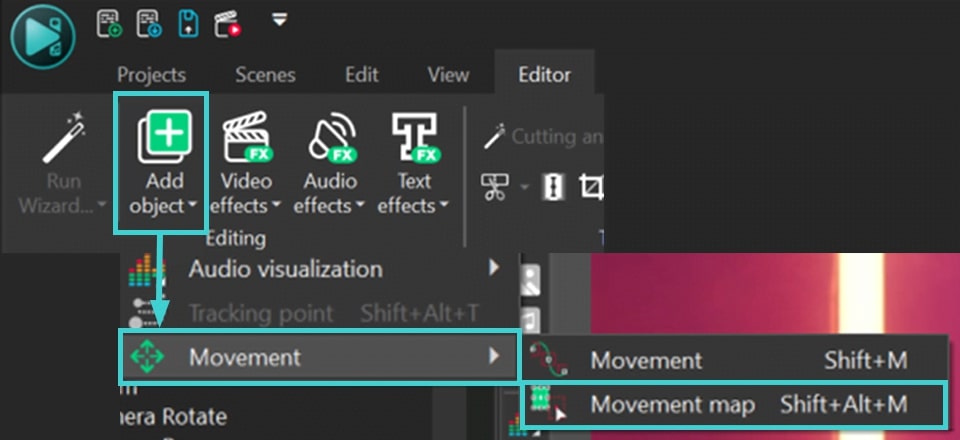 Linking the movement map to the tracking point.