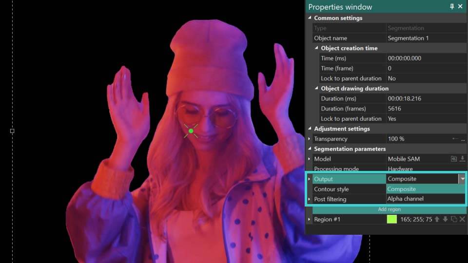 Switching between segmentation view modes.