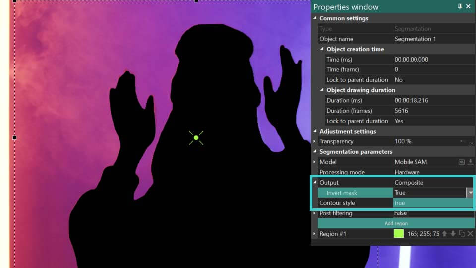 Applying a mask on the segmentation result.