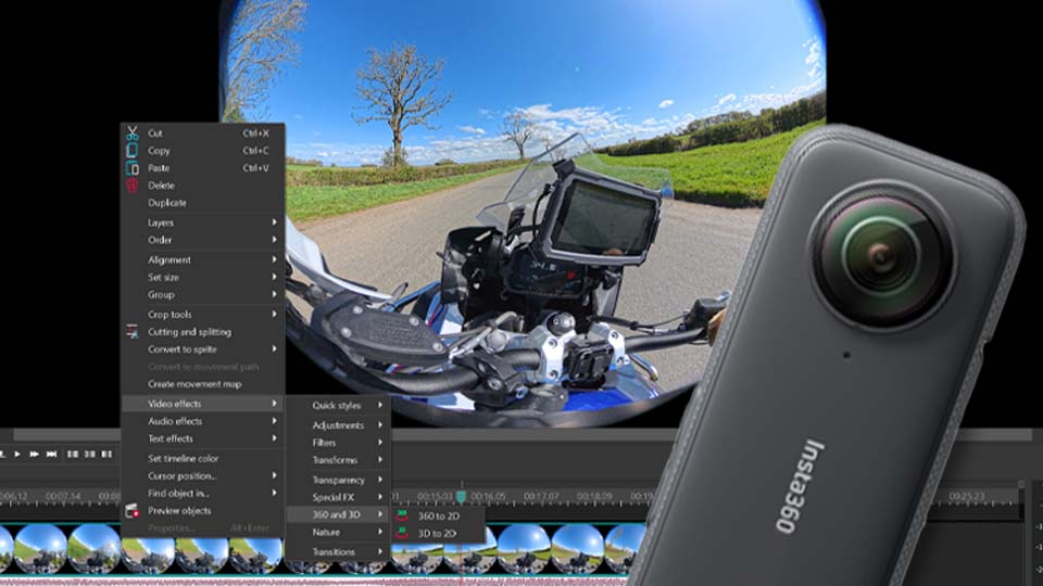 Edição de filmagens Insta360 no VSDC