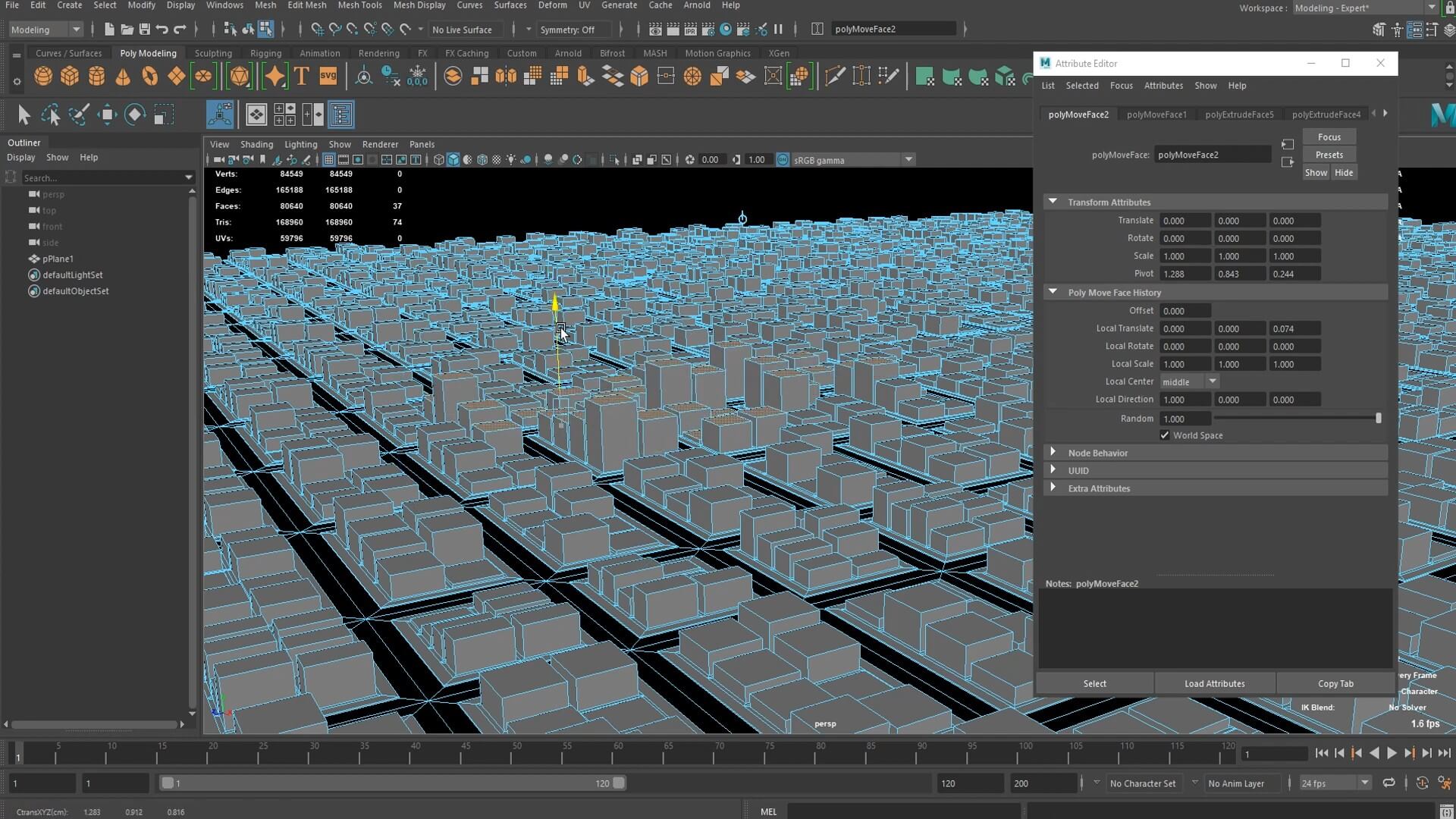 Autodesk Maya visual interface